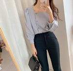 Square Neck Puffed Sleeve Blouse