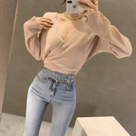 Korean Style V-Neck Wrap Top