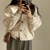 Loose Knit Braided Cable Cardigan