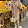 Korean Style Loose-Fitting Blush Dress