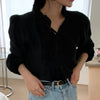 French Romance Ruffled V-Neck Ribbon Tie Blouse