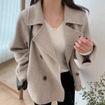 Korean Style Double Breasted Wool Blended Coat