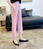 Pleated Cropped Wide Pants