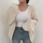 Korean Style Chunky Knit Relaxed Buttonless Cardigan