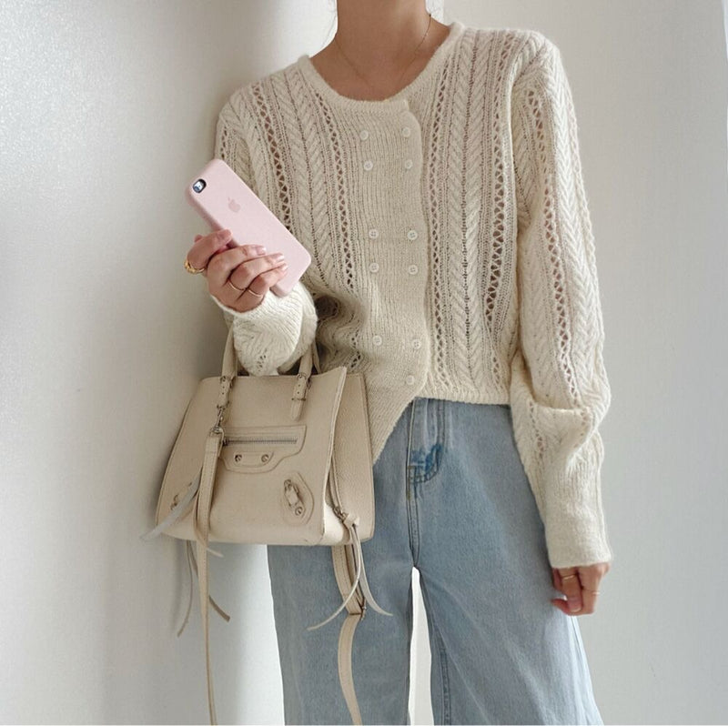 Knit Double Breasted Sweater / Cardigan