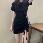 Sporty Lace-Up Cotton Dress