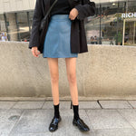 Designer High Rise PU Leather Skirt