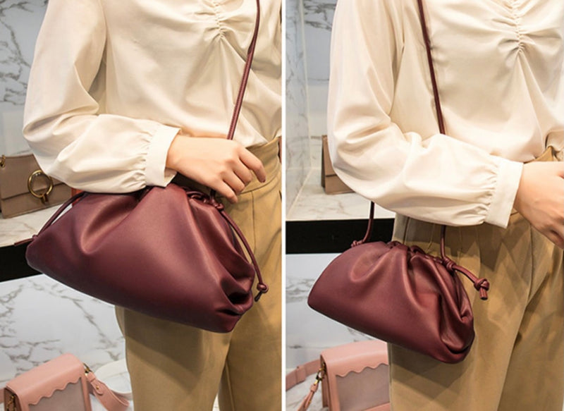 The Cloud Calfskin Leather Pouch Bag