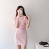 Knitted Contrast Color 2-Piece Dress Set