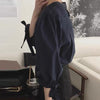 Crew Neck Pleated Long Sleeve Top