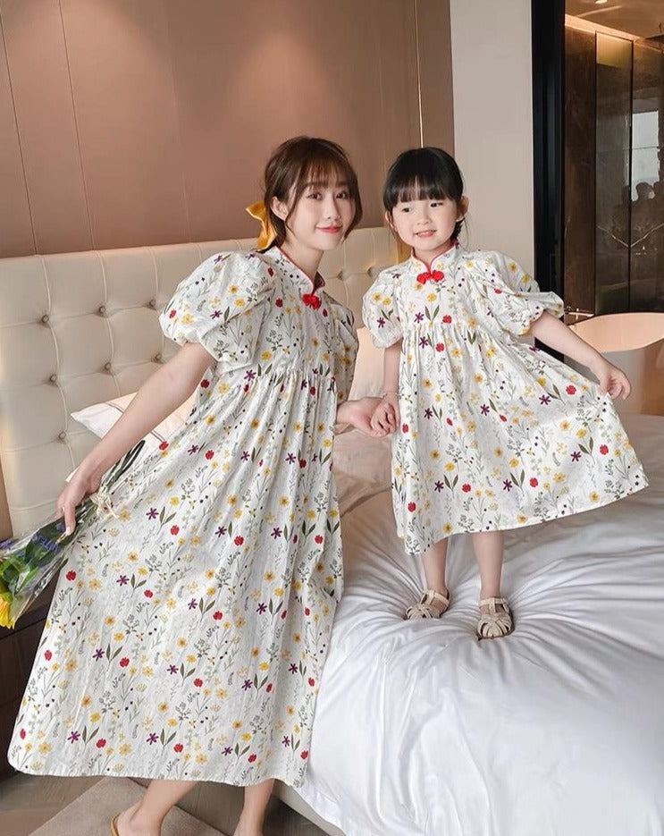 Mom & Daughter ♡ Qi Pao Style Babydoll Dress