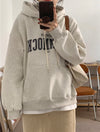 Korean Style Letter Front Hoodie