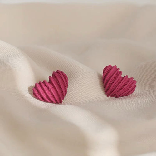Designer Heart Shaped Color Ear Studs