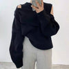 Designer Soft Knit Cold Shoulder Oversized Sweater