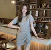 Sporty Lace-Up Cotton Dress