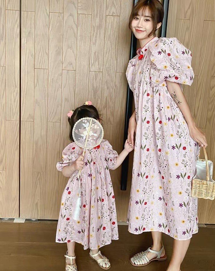 Mom & Daughter ♡ Qi Pao Style Babydoll Dress