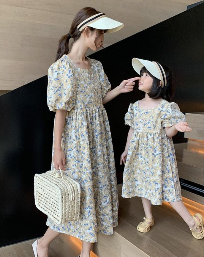 Mom & Daughter ♡ Floral Print Babydoll Dress