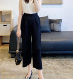 Pleated Cropped Wide Pants