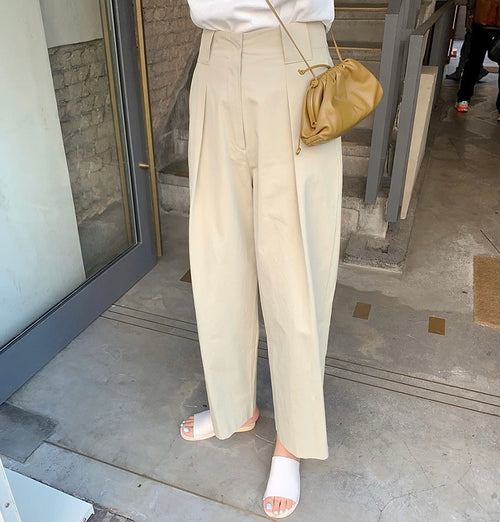 High Waist Pleated Pants