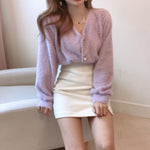 Fluffy Faux Mink Cashmere Cardigan