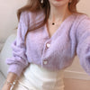 Fluffy Faux Mink Cashmere Cardigan