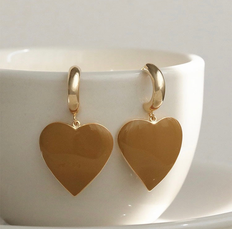 Designer Heart Shaped Metal Earrings