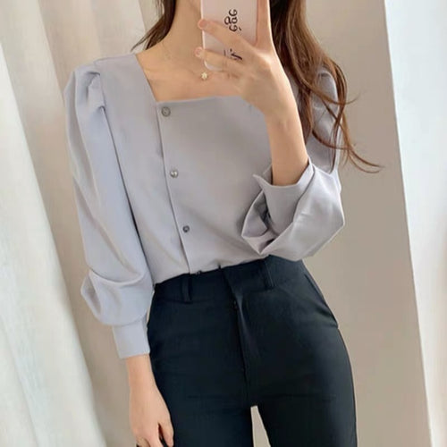 Square Neck Puffed Sleeve Blouse