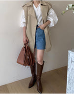 Double-Breasted Trench Coat Style Vest