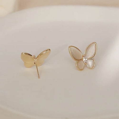 Butterfly Ear Studs in Opal