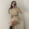 Minimalist Sheath Dress with Belt