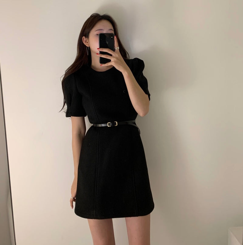 Minimalist Sheath Dress with Belt