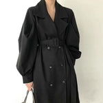 British Style Double Breasted Trench Coat with Belt