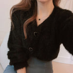 Fluffy Faux Mink Cashmere Cardigan