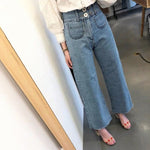 High Rise Wide Denim Pants