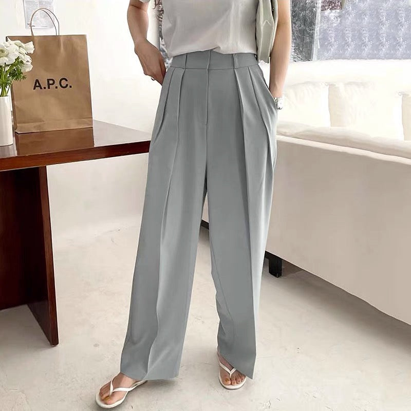 High-Waist Pleated Wide Pants