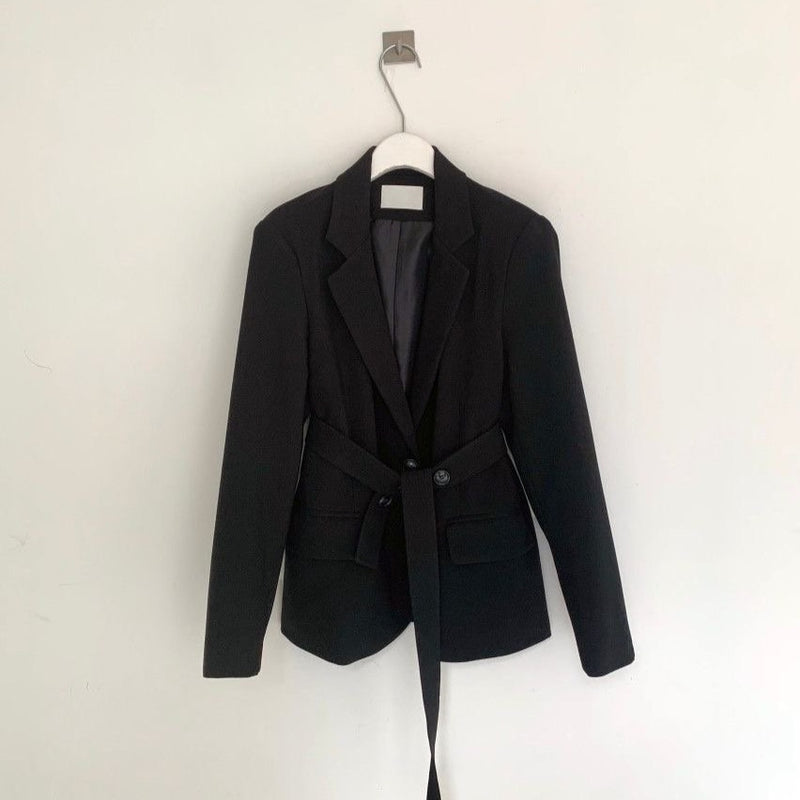 Korean Style Belted Blazer