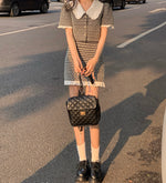 Black and White Cropped Top with Mini Skirt Set