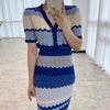 Wavy Knit Pattern 2-Piece Dress Set