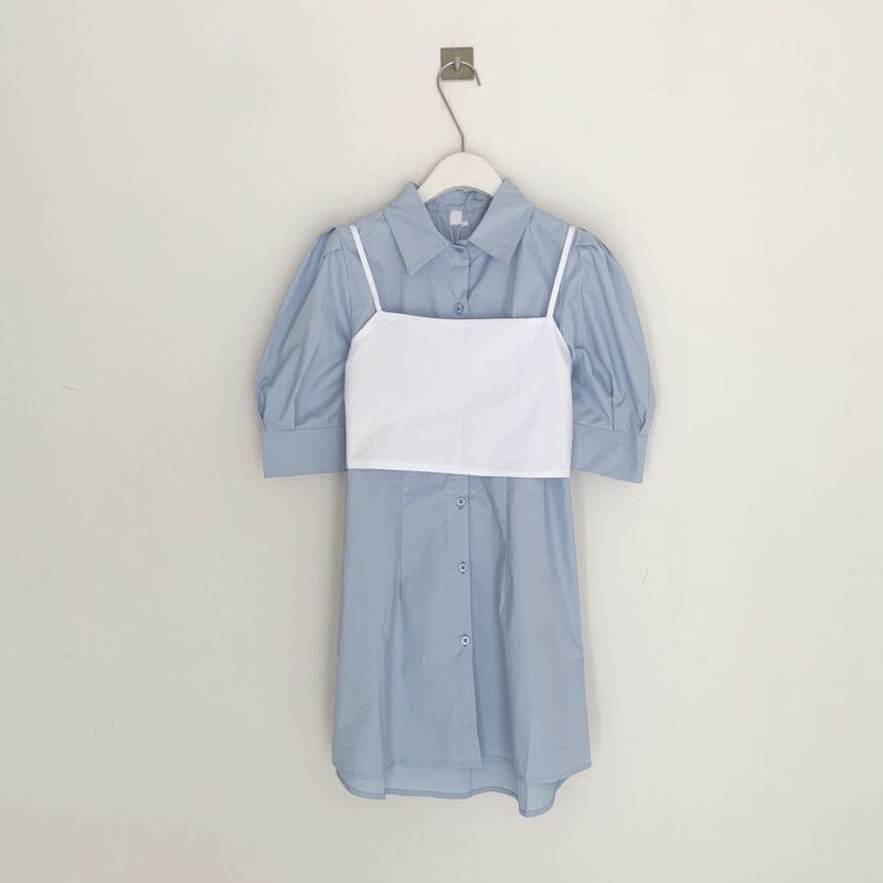 Korean Style Two-in-One Shirt Dress