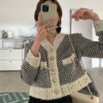 Classic Black and White Tweed Jacket