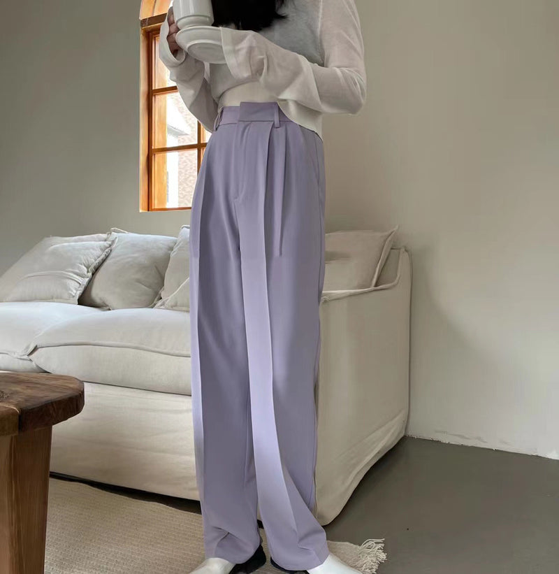 Summer High Waist Wide Legs Suit Pants