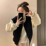 Boyfriend Style Black & White Bomber Jacket