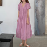 Summer Blush Pleated Relaxed Dress