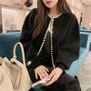 Lady Look Soft Wool Cashmere Cardigan with Pearls buttons