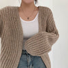 Korean Style Chunky Knit Relaxed Buttonless Cardigan