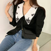 Vintage Style Shirt with Oversized Embroidered Collars