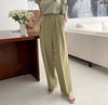 High-Waist Pleated Wide Pants