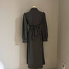 Korean Style Waist Tie Long Sleeve Shirt Dress