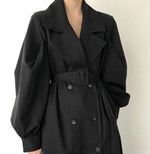 British Style Double Breasted Trench Coat with Belt