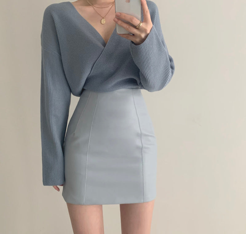 Korean Style V-Neck Wrap Top